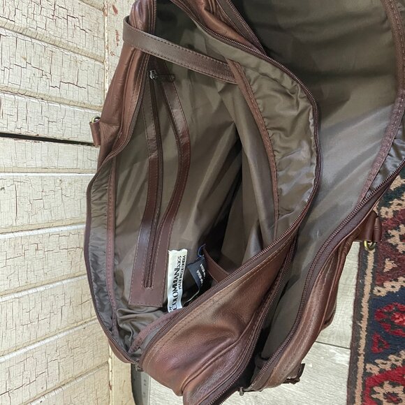 Brown Colombian Soft Leather Duffel Duffle Gym Travel Weekender Bag Pack Vintage - Picture 4 of 7